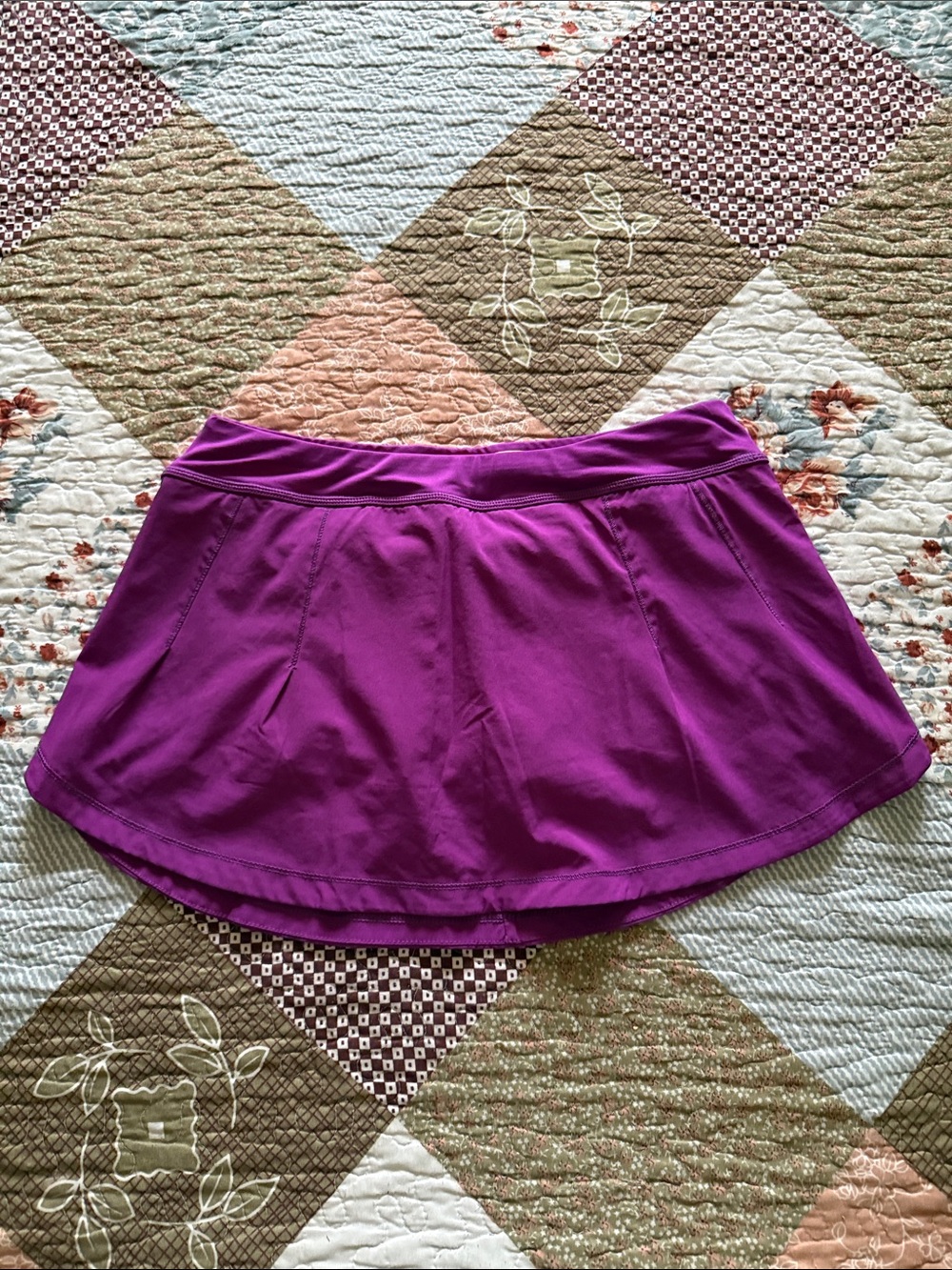 Hind Purple Skater Skirt with Orange Waistband Accent size medium